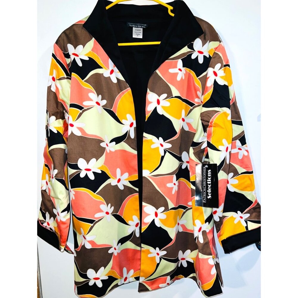 New Patrick Christopher Selections Womens Floral Print Jacket 2X